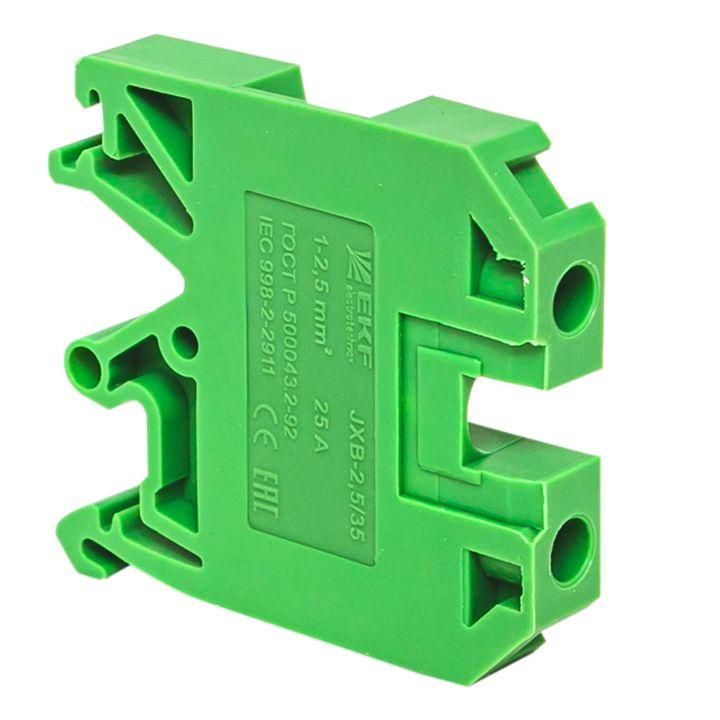 колодка клеммная jxb-2.5/35 (25а) зел. ekf plc-jxb-2.5/35gn от магазина Штепсель и батарейка.