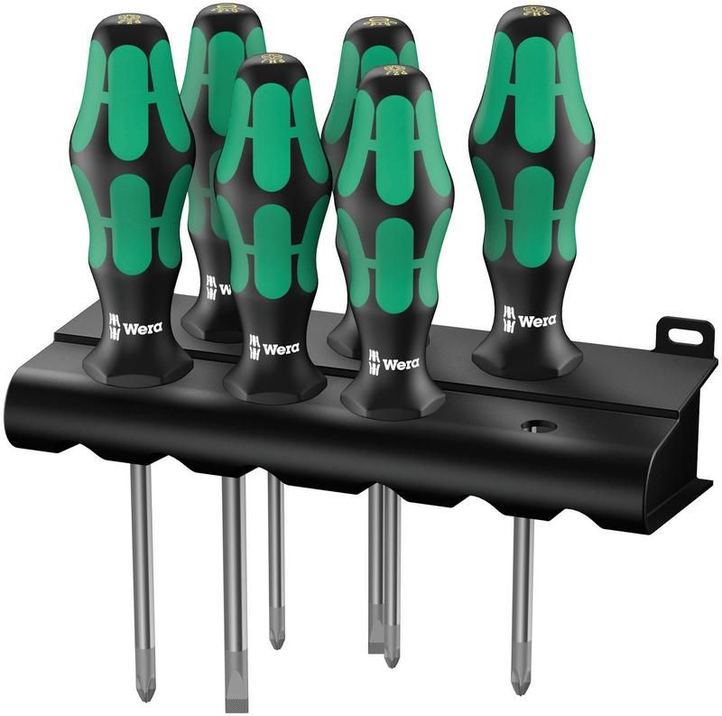 набор отверток 335/350/355/6 kraftform plus lasertip 6 предметов (ph 1х80/2х100; pz 1х80/2х100; sl 0.8х4.0х100/1.0х5.5х125) wera we-105622 от магазина Штепсель и батарейка.