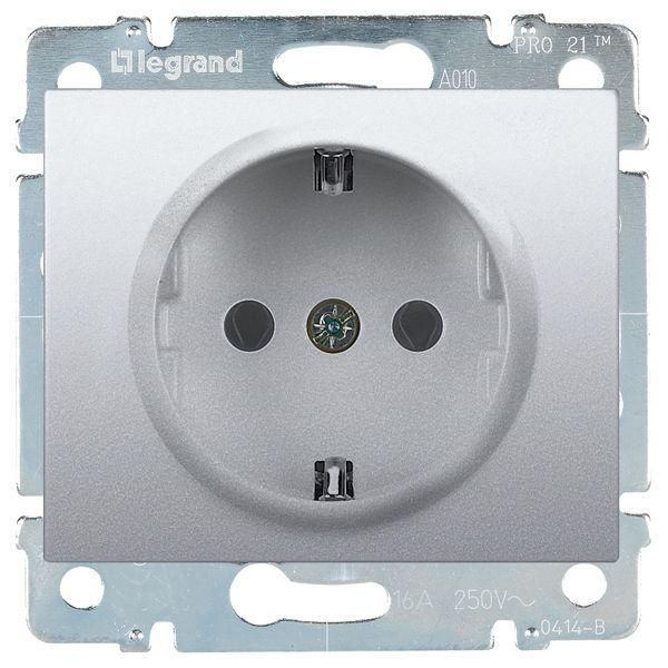 розетка 1-м сп galea life 16а ip20 2p+e с заземл. защ. шторки немецк. стандарт с лицев. панелью механизм алюм. leg 771363 от магазина Штепсель и батарейка.