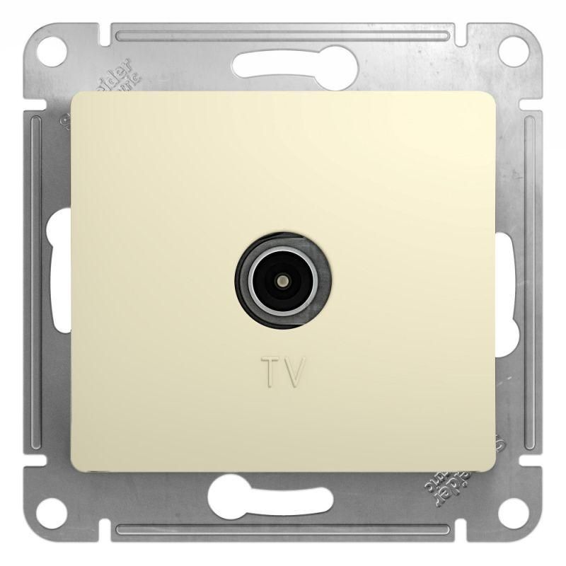 розетка телевизионная tv glossa коннектор механизм беж. se gsl000293 от магазина Штепсель и батарейка.
