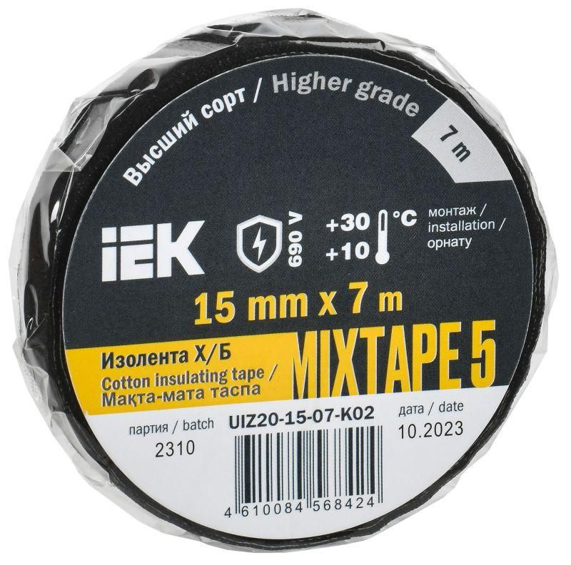 изолента х/б 15мм 7м mixtape 5 iek uiz20-15-07-k02 от магазина Штепсель и батарейка.