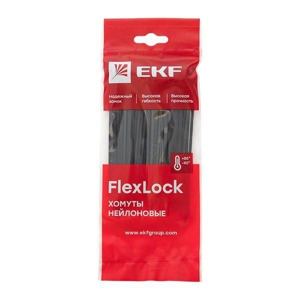 хомут p6.6 2.5х120 flexlock стандартный черн. (уп.100шт) proxima ekf plc-fl-ctsb-2.5x120 от магазина Штепсель и батарейка.
