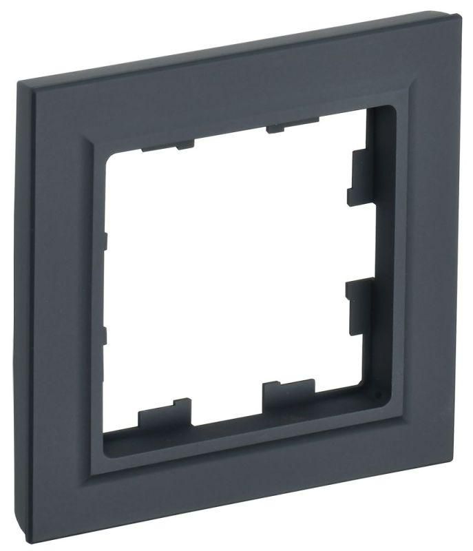 рамка 1-м brite ру-1-брг графит iek br-m12-k53 от магазина Штепсель и батарейка.