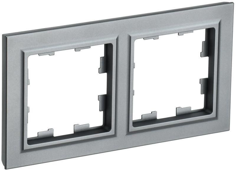 рамка 2-м brite ру-2-брс сталь iek br-m22-k46 от магазина Штепсель и батарейка.