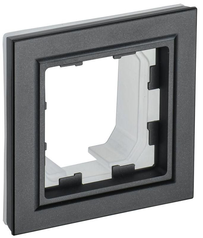 рамка 1-м ip44 brite ру-1-брч-44 черн. iek br-m12-44-k02 от магазина Штепсель и батарейка.