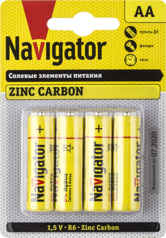 элемент питания солевой aa/r6 94 758 nbt-ns-r6-bp4 (блист.4шт) navigator 94758 от магазина Штепсель и батарейка.