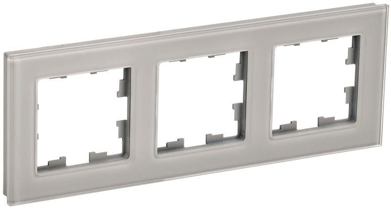рамка 3-м brite ру-3-2-брд стекло дым. iek br-m32-g-k30 от магазина Штепсель и батарейка.