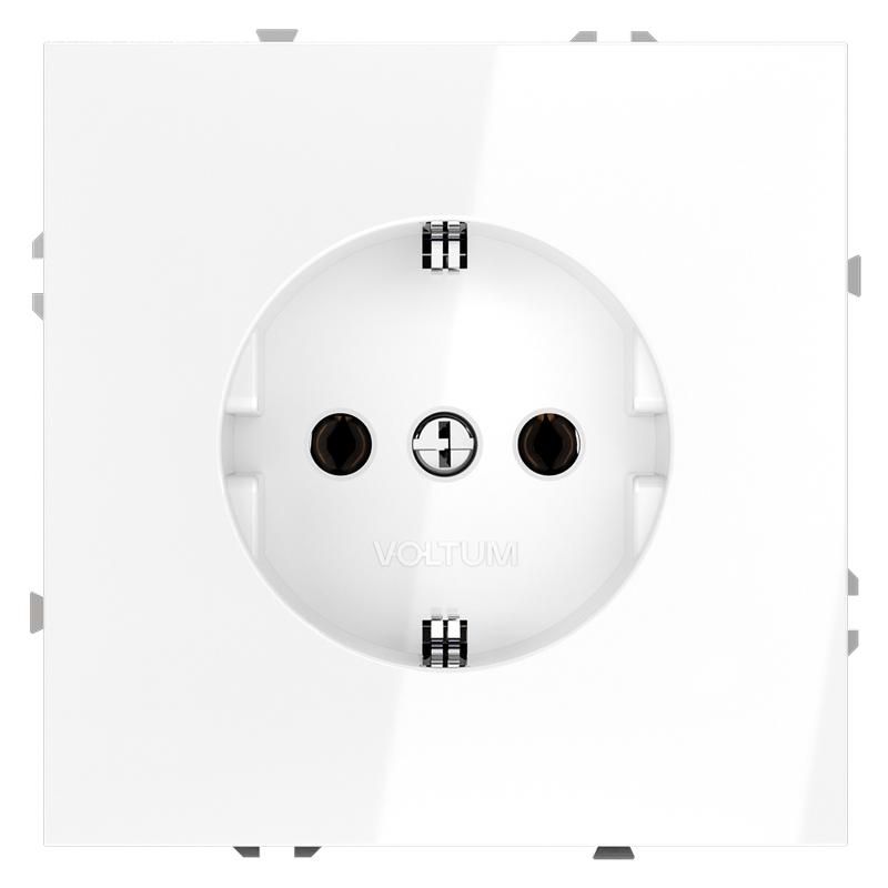 розетка 1-м сп s70 16а с заземл. механизм бел. глянцевый voltum vls040101 от магазина Штепсель и батарейка.