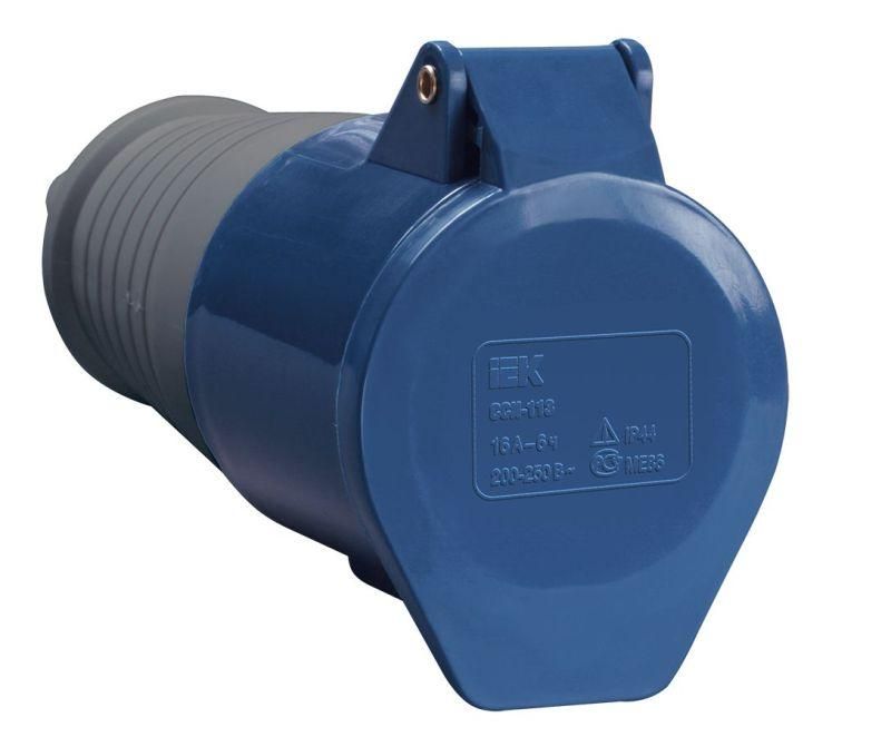 розетка кабельная 16а 220в 2p+pе сси-213 ip44 iek psr21-016-3 от магазина Штепсель и батарейка.