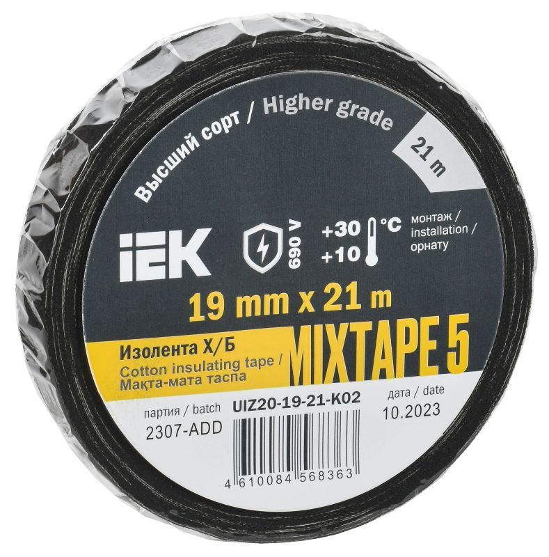 изолента х/б 19мм 21м mixtape 5 iek uiz20-19-21-k02 от магазина Штепсель и батарейка.
