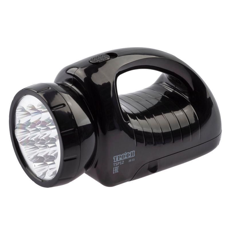 фонарь-прожектор аккумуляторный tsp12 12 + 18led аккум. 4в 1.8а.ч зу 220в (картон. упак.) трофи c0045551 от магазина Штепсель и батарейка.