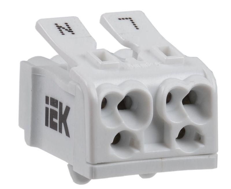 клемма пружинная соединительная кспн2-l+n iek ukz-b06-2p-f1-e0-10 от магазина Штепсель и батарейка.