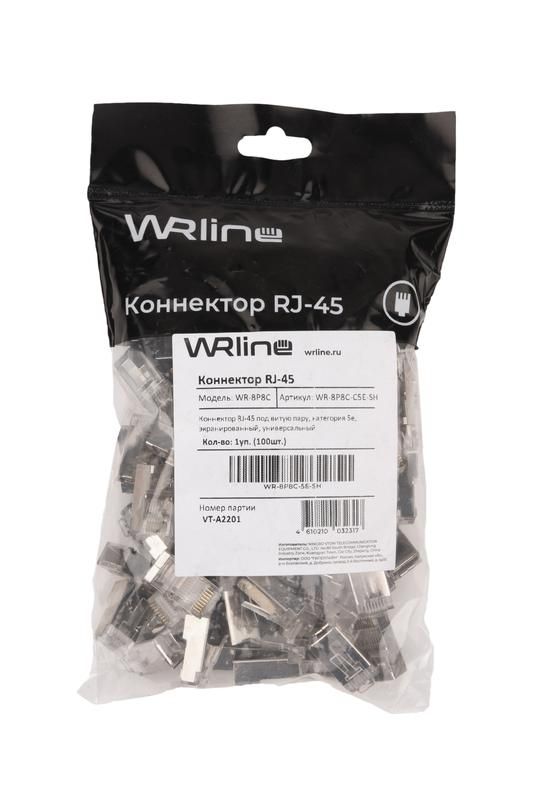 коннектор rj45 под витую пару кат.5e экранир. wr-8p8c-5e-sh универс. wrline 505229 от магазина Штепсель и батарейка.