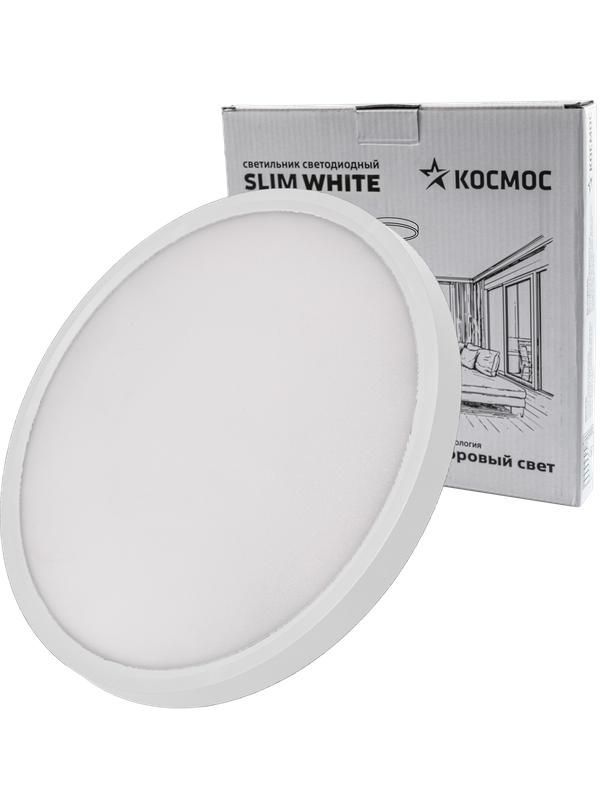 светильник светодиодный slim white 38вт 4500к ip40 2650лм 230в 400х25мм космос kslim38w_w4500k от магазина Штепсель и батарейка.