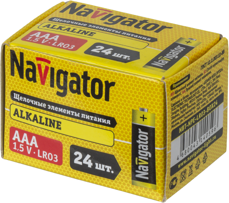 элемент питания алкалиновый aaa/lr03 14 059 nbt-npe-lr03-box24 (уп.24шт) navigator 14059 от магазина Штепсель и батарейка.