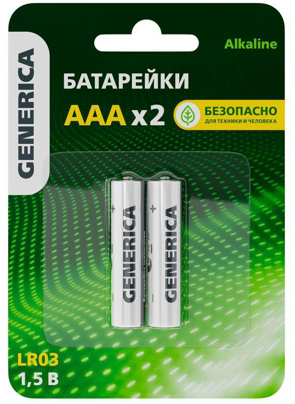 элемент питания алкалиновый aaa/lr03 alkaline (блист.2шт) generica abt-lr03-st-l02-g от магазина Штепсель и батарейка.