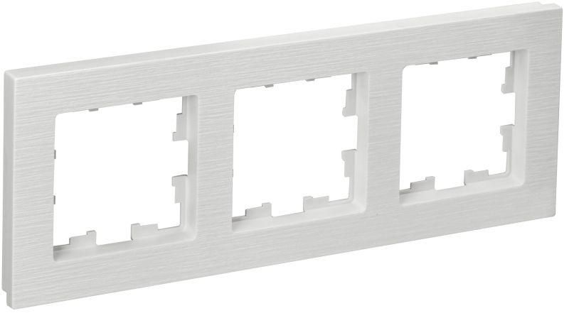 рамка 3-м brite ру-3-бр бел. рифленый iek br-m32-51-k01 от магазина Штепсель и батарейка.