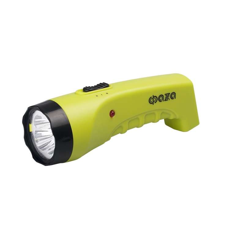 фонарь аккумуляторный ручной accuf2-l04-gn 4led 2 режима: 100проц./25проц. аккум. 0.4а.ч выдвижная вилка индикатор зарядки зел. фаzа 2857859 от магазина Штепсель и батарейка.