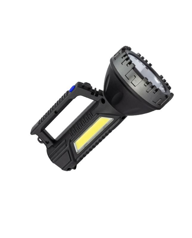 фонарь-прожектор аккумуляторный ручной 3вт led+3вт cob led li-ion 18650 1200ма.ч корпус abs-пластик индикатор уровня заряда usb-шнур плечевой ремешок космос koc904lit от магазина Штепсель и батарейка.