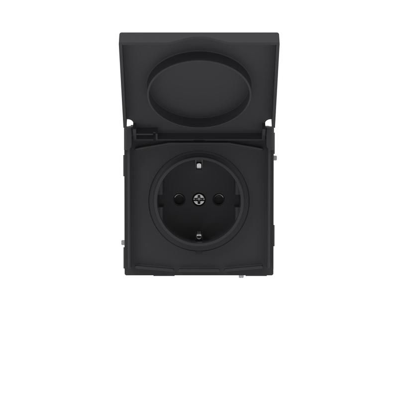 розетка силовая kant ip44 2p+e защ. шторки с крышкой черн. уголь dkc 7012013 от магазина Штепсель и батарейка.
