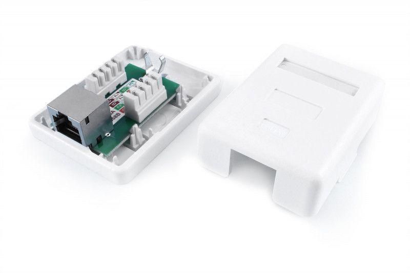 розетка компьютерная 1-м оп sb1-1-8p8c-c6-sh-wh rj45 (8p8c) кат.6 экранир. dual idc hyperline 430236 от магазина Штепсель и батарейка.