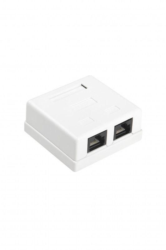 розетка компьютерная 2-м оп sb1-2-8p8c-c6-wh rj45 (8p8c) кат.6 dual idc hyperline 430235 от магазина Штепсель и батарейка.