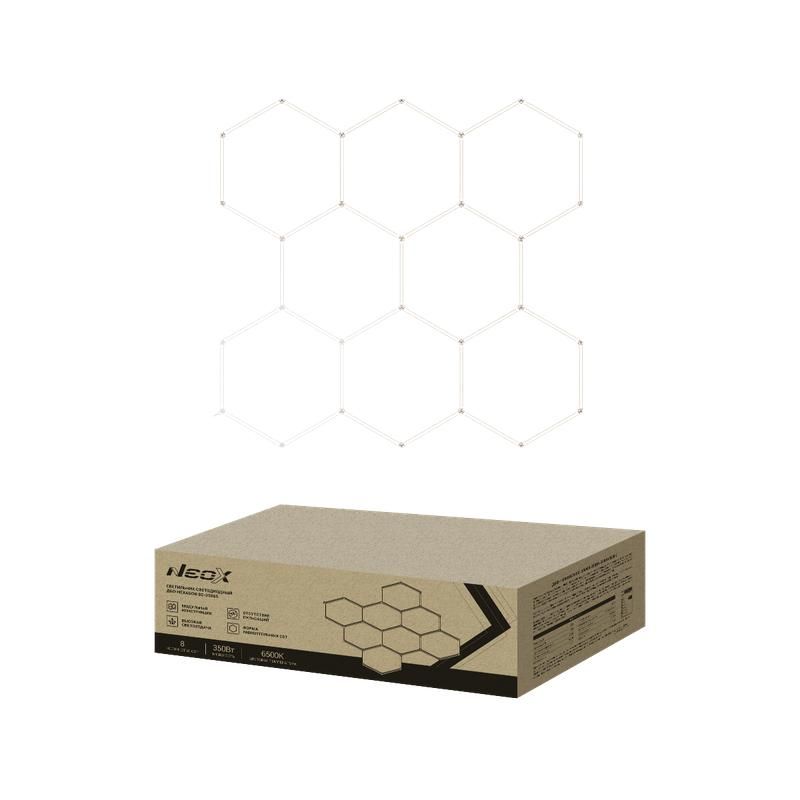 светильник светодиодный дбо-hexagon 8с-35065 350вт 6500к 230в 2350х2442мм 8 сот 0.5м шнур с вилкой neox 4690612066639 от магазина Штепсель и батарейка.