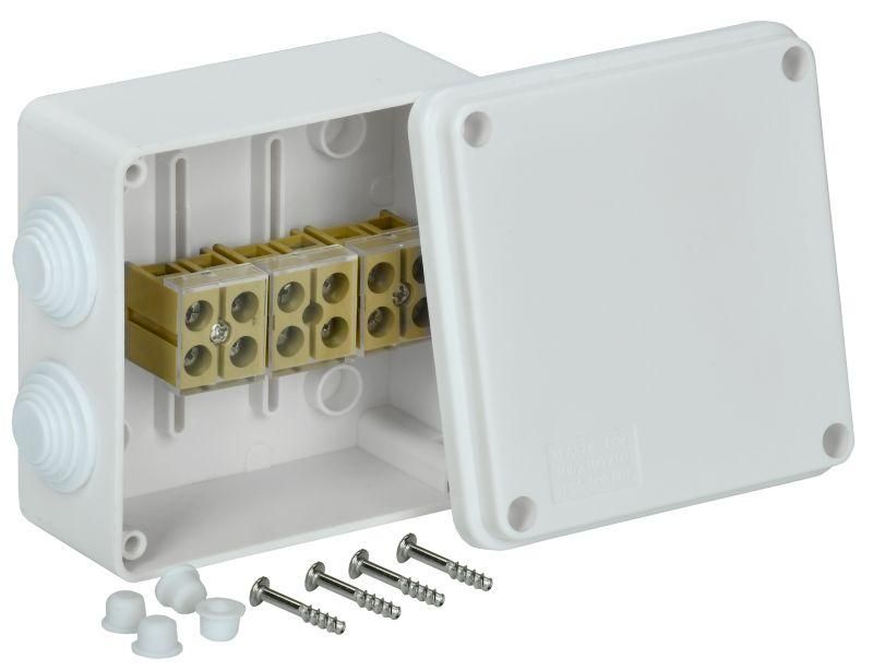 коробка распаячная оп км 100х100х50мм бел. iek uko10-100-050-100-k01-e от магазина Штепсель и батарейка.