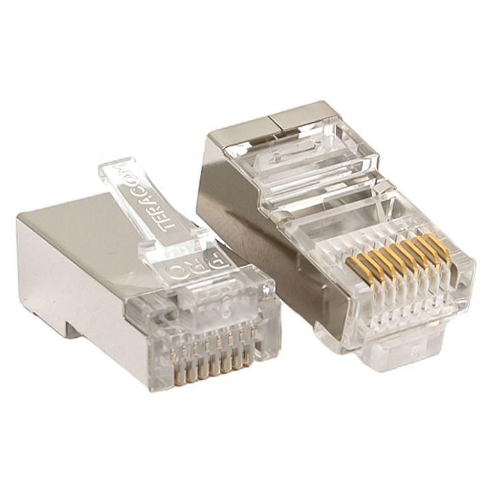коннектор rj45 (8p8c) кат.5e экранир. 30мкд универс. (уп.20шт) teracom pro ekf trp-plug-5eftp-20 от магазина Штепсель и батарейка.