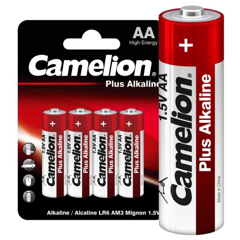 элемент питания алкалиновый aa/lr6 1.5в plus alkaline lr6-bp4 (блист.4шт) camelion 7370 от магазина Штепсель и батарейка.