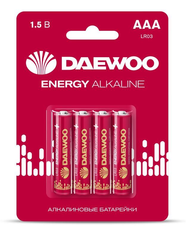 элемент питания алкалиновый aaa/lr03 1.5в energy alkaline 2021 bl-4 (уп.4шт) daewoo 5029903 от магазина Штепсель и батарейка.