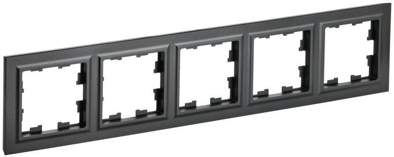 рамка 5-м brite ру-5-брч черн. iek br-m52-k02 от магазина Штепсель и батарейка.
