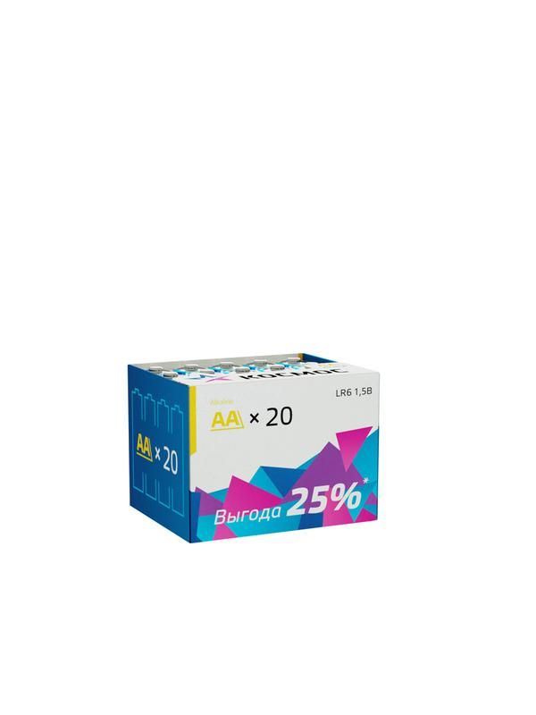 элемент питания алкалиновый aa/lr6 (уп.20шт) космос koclr620box от магазина Штепсель и батарейка.