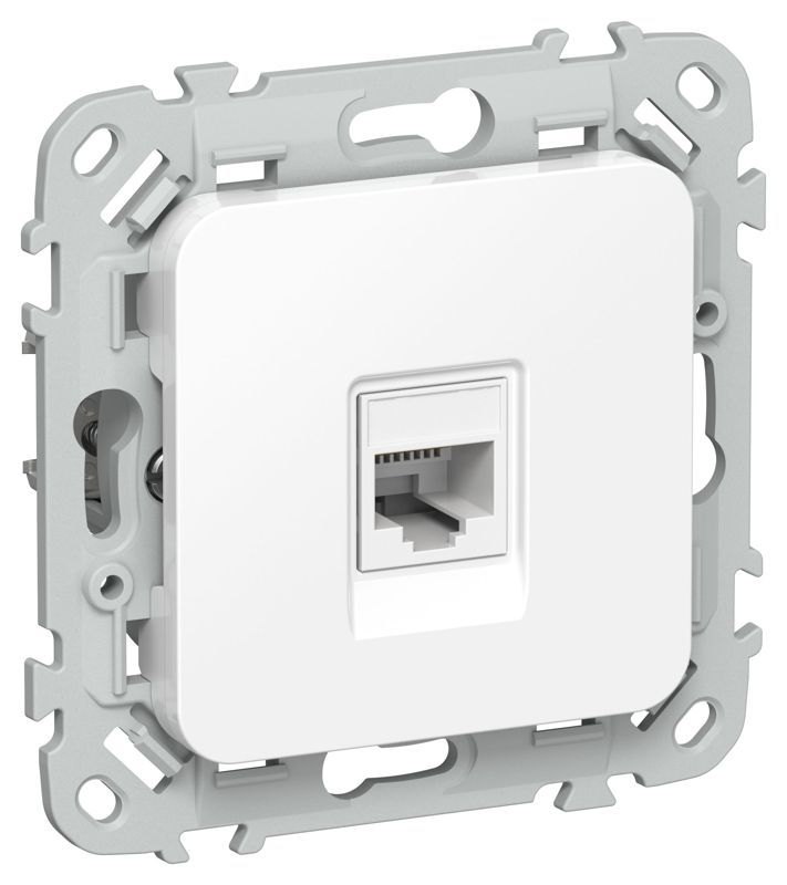 розетка компьютерная сп flite рк6-1-0-флб rj45 кат.6 utp механизм бел. iek fi-k12-2-k01 от магазина Штепсель и батарейка.