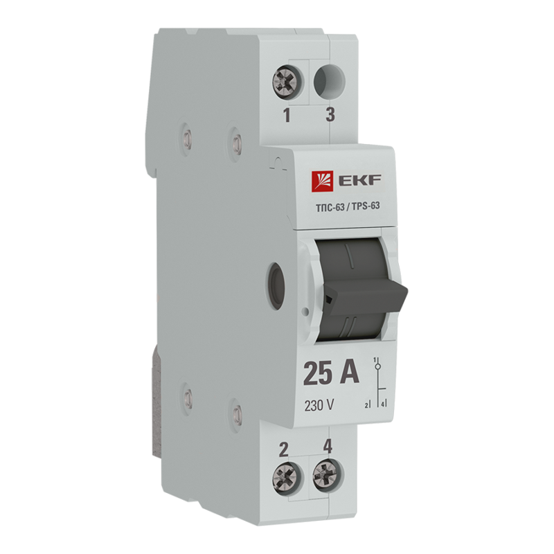 переключатель трехпозиционный тпс-63 1p 25а proxima ekf tps125 от магазина Штепсель и батарейка.