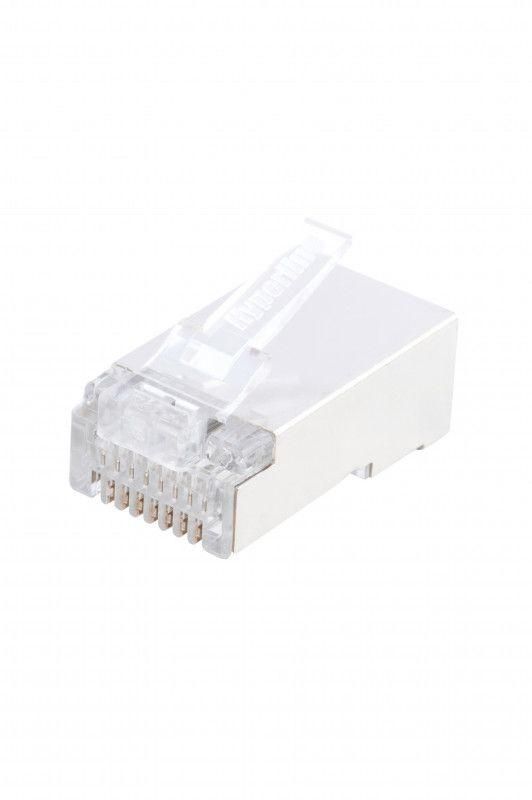 разъем rj45 (8p8c) под витую пару кат.5e экранир. plug-8p8c-u-c5-sh-100 универс. (для ож и мж кабеля) (уп.100шт) hyperline 49375 от магазина Штепсель и батарейка.