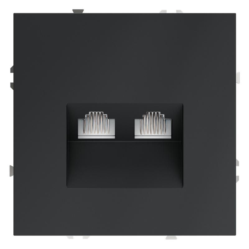 розетка компьютерная 2-м сп s70 rj45 + rj45 кат.6 механизм графит voltum vls060207 от магазина Штепсель и батарейка.