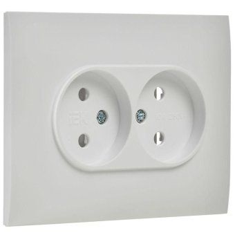 розетка 2-м skandy 10а без заземл. без защ. шторок в сборе sk-r10w арктич. бел. iek sk-r20-10-k01-f от магазина Штепсель и батарейка. - фото_3