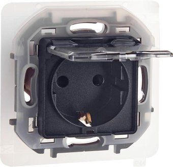 розетка 1-м сп inspiria 16а ip44 250в 2p+e защ. шторки с крышкой немецк. стандарт механизм антрацит leg 673743 от магазина Штепсель и батарейка. - фото_7