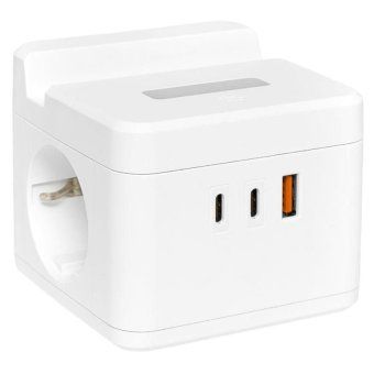удлинитель "куб" 2х1.3м usb + 2type c с быстрой зарядкой подставкой под телефон и ночником 1кв.мм ekf uba-cub-2-fc от магазина Штепсель и батарейка. - фото_12