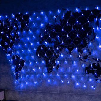 гирлянда светодиодная "сеть" 1.8х1.5м 180led син. 15вт ip20 провод пвх прозр. neon-night 215-133 от магазина Штепсель и батарейка. - фото_4
