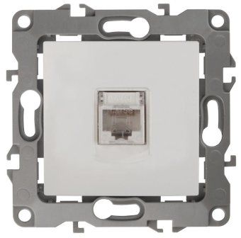 розетка компьютерная эра12 12-3107-01 rj45 бел. эра б0014723 от магазина Штепсель и батарейка.