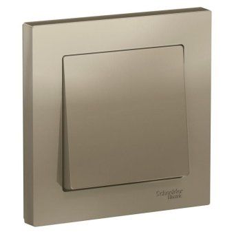 выключатель 1-кл. сп atlasdesign 10а ip20 (сх. 1) 10ax в сборе шампань se atn000512 от магазина Штепсель и батарейка.