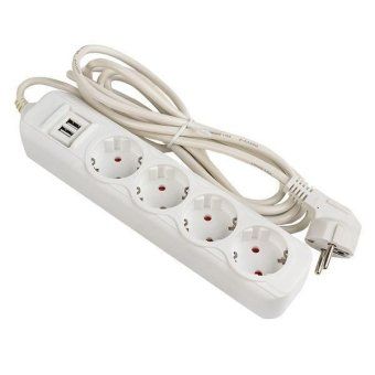 удлинитель 4х3м 16а ip20 эксперт 3.5квт 2хusb 2.1а пвс 3х1 proxima ekf uba16-2usb-4-03i от магазина Штепсель и батарейка.