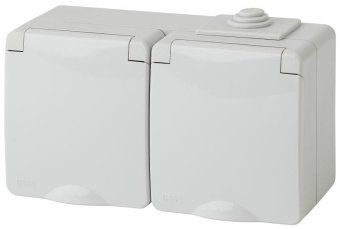 розетка 2-м оп эра эксперт 11-2603-03 16а ip65 горизонт. 250в 2х2p+e сер. эра б0035991 от магазина Штепсель и батарейка.