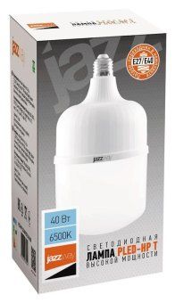 лампа светодиодная высокомощная pled-hp-t120 40вт 6500к холод. бел. e27/e40 (переходник в компл.) 3700лм pro jazzway 1038944a от магазина Штепсель и батарейка. - фото_2