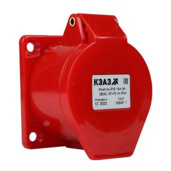 розетка фланцевая 315 16а 380ac 3p+pe+n 6ч ip44 кэаз 222759 от магазина Штепсель и батарейка.