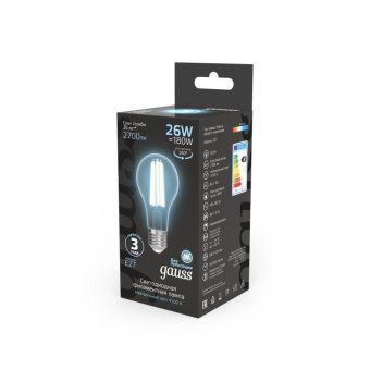 лампа светодиодная филаментная black filament 26вт a70 грушевидная 4100к нейтр. бел. e27 2700лм gauss 102902226 от магазина Штепсель и батарейка. - фото_3