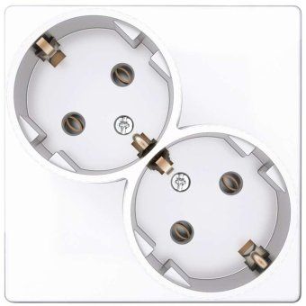 розетка 2-м сп simon 24 16а ip20 2х2p+e schuko без защ. шторок механизм бел. simon 2450459-030 от магазина Штепсель и батарейка.