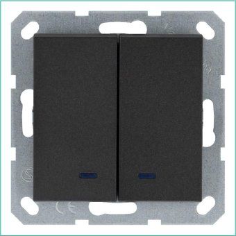 выключатель 2-кл. 10а ip20 с подсветкой механизм антрацит jasmart g3023nb от магазина Штепсель и батарейка.